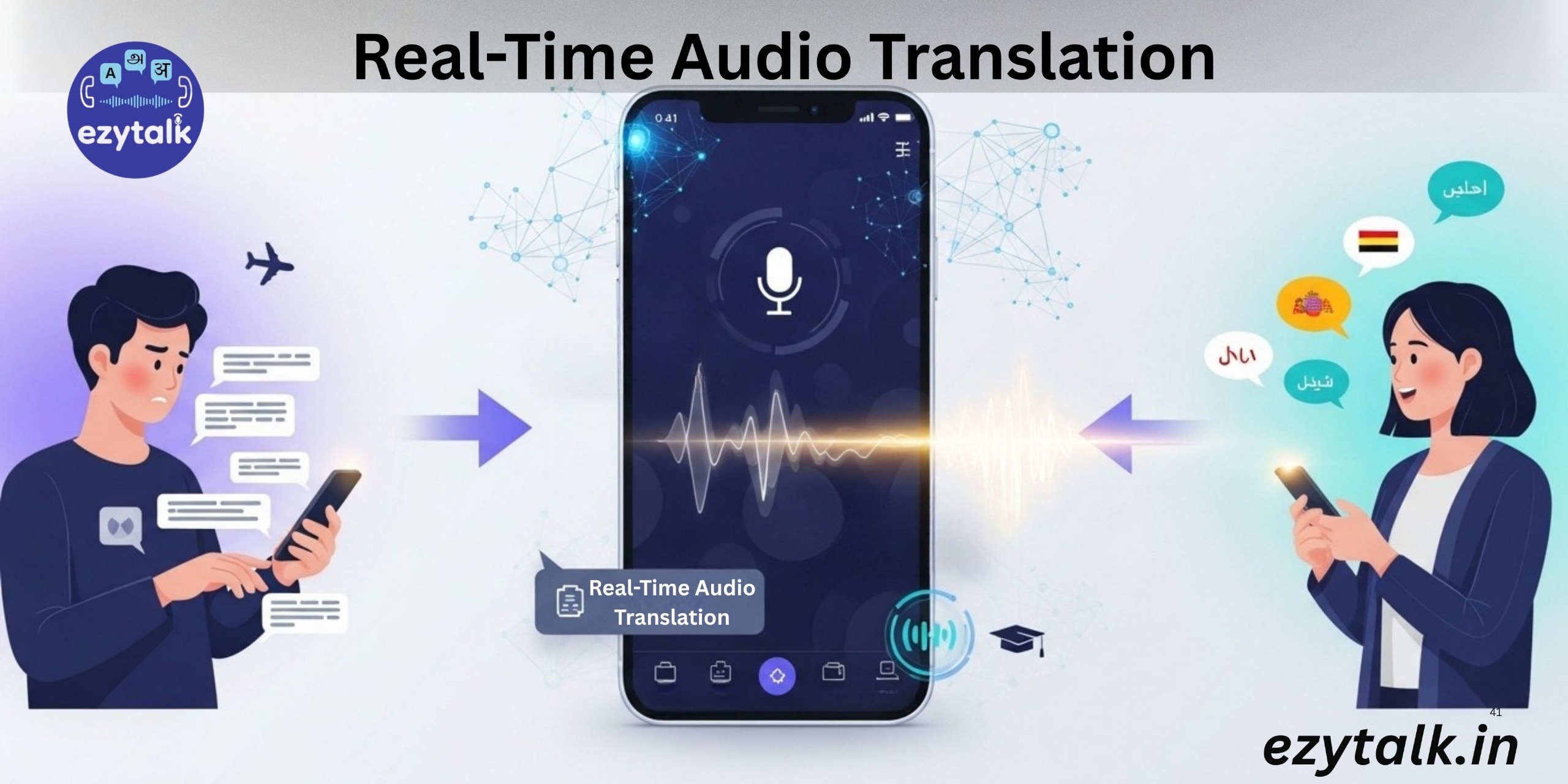 Real time audio translation converting speech to text instantly